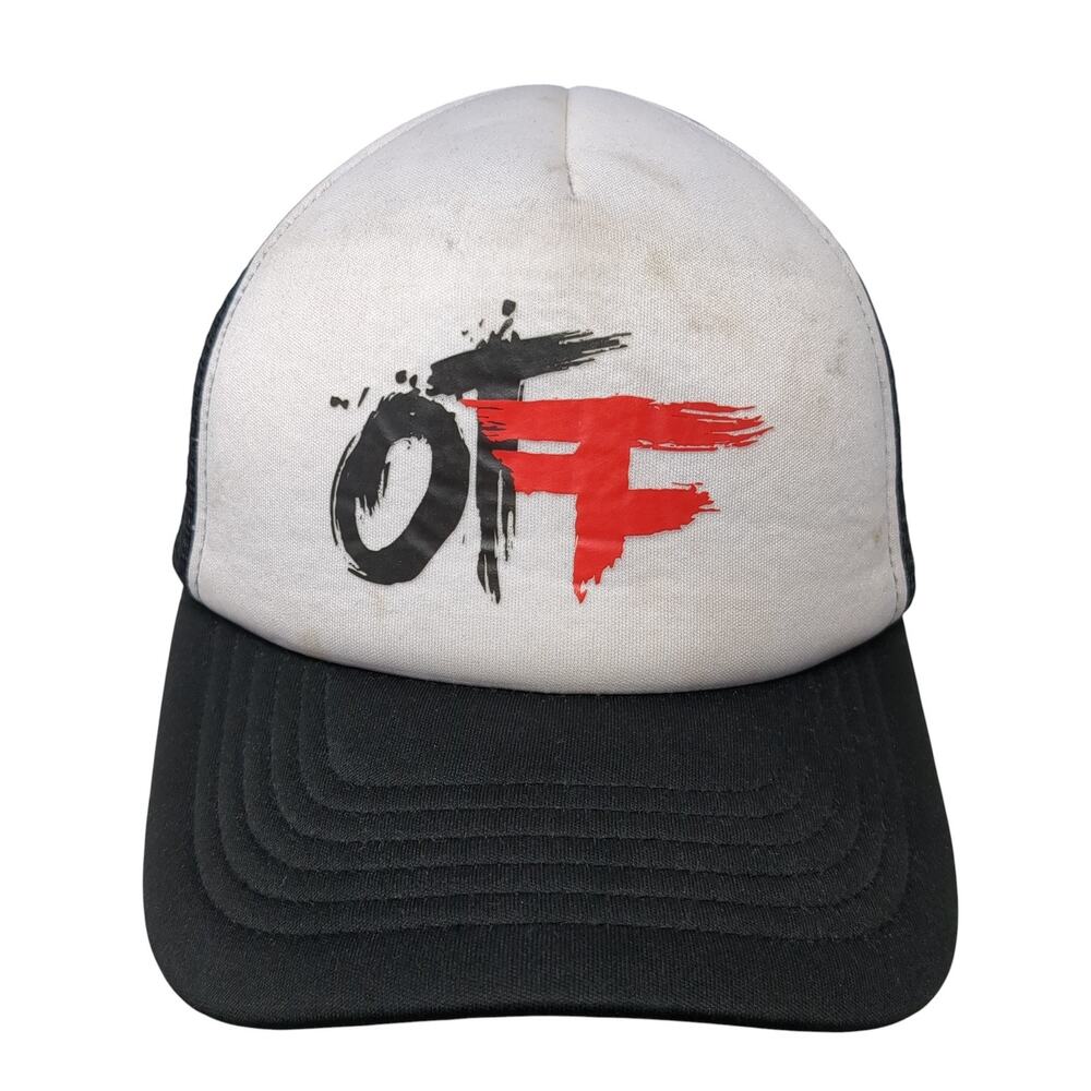 OTF Snapback Trucker Hat Black OS Adjustable Mesh Back Polyester Academy Fits